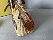 Fendi By The Way Mini Natural Straw Small Boston Bag 20.5x12x9cm - 3