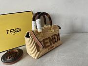 Fendi By The Way Mini Natural Straw Small Boston Bag 20.5x12x9cm - 4