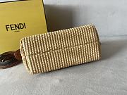 Fendi By The Way Mini Natural Straw Small Boston Bag 20.5x12x9cm - 5