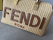 Fendi By The Way Mini Natural Straw Small Boston Bag 20.5x12x9cm - 6