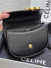 Celine Mini Besace Triomphe Shiny Calfskin Black 15.5 x 11.5 x 5 cm - 6