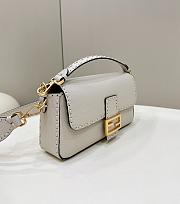 Fendi Baguette Camellia Selleria Bag White 27x15x6cm - 3