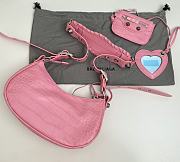 Balenciaga Le Cagole Small Shoulder Bag Pink Crocodile 26cm - 6