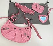 Balenciaga Le Cagole Small Shoulder Bag Pink Crocodile 26cm - 2