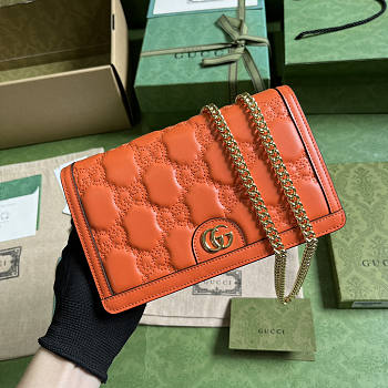 Gucci GG Matelasse Chain Wallet Orange 20x12.5x4cm