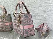 Dior Medium Lady D-Lite Bag Gray and Pink 24cm - 5