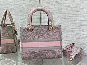 Dior Medium Lady D-Lite Bag Gray and Pink 24cm - 4