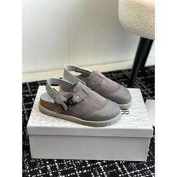 Dior x Birkenstock Tokio Mule Grey Nubuck Calfskin