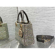 Dior Mini Lady Bag Gray Smooth Calfskin Satin Bead 20 x 17 x 8 cm - 5