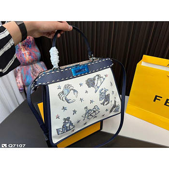 Fendi Peekaboo ISeeU Medium Canvas Astrology Stamp 33.5x25.5x13cm