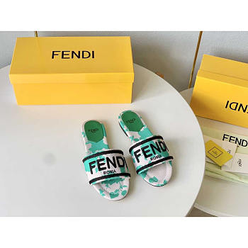 Fendi Green Canvas Sandals