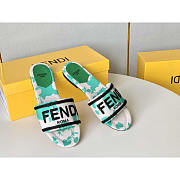 Fendi Green Canvas Sandals - 4