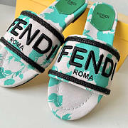 Fendi Green Canvas Sandals - 2