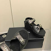 Chanel Leather Sandals Black - 5