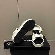 Chanel Leather Sandals White - 5