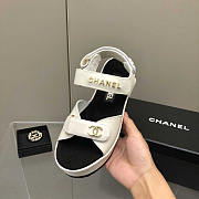 Chanel Leather Sandals White - 4
