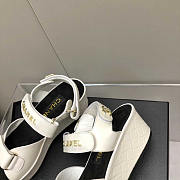 Chanel Leather Sandals White - 3