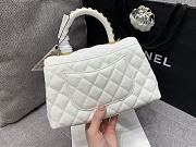 Chanel 23P Small Coco Handle Bag Caviar White 23cm - 3