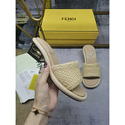 Fendi Baguette Canary Raffia Sandals Heel 6cm - 1