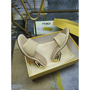 Fendi Baguette Canary Raffia Sandals Heel 6cm - 3