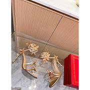 Rene Caovilla Leruy Diamante Butterfly Wrap High Heel Sandals Gold 10cm - 3