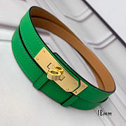 Hermes Mini Kelly Green Gold Belt - 3