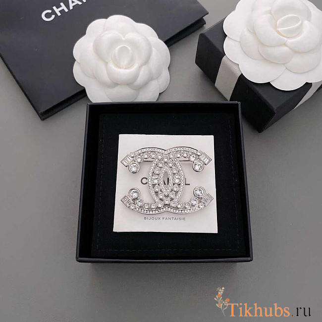 Chanel CC Crystal Brooch - 1