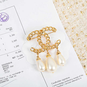 Chanel CC Pearl Brooch