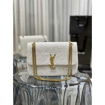 YSL Jamie Medium In Jersey White 24x15.5x16.5cm