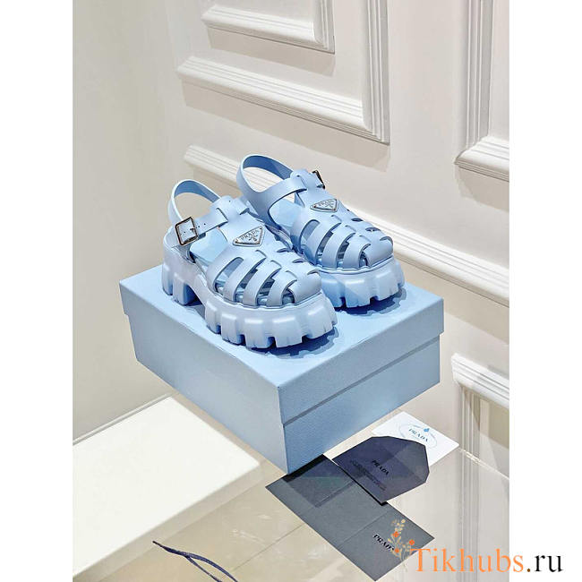 Prada Foam Rubber Sandals Blue - 1