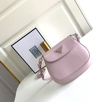 Prada Cleo Brushed Leather Mini Bag Pink 17x14.5x3cm