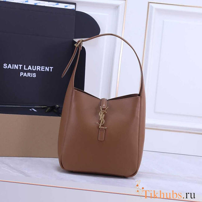 YSl Le 5 a 7 Soft Small Hobo Bag In Smooth Leather Brown 23x22x8cm - 1