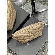 YSL Sade Pouch in Quilted Lambskin Beige 26x19x11cm - 4