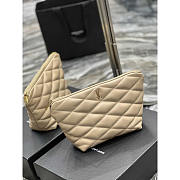 YSL Sade Pouch in Quilted Lambskin Beige 26x19x11cm - 3