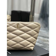 YSL Sade Pouch in Quilted Lambskin Beige 26x19x11cm - 2