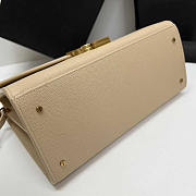 YSL Cassandra Medium Top Handle Beige Grain Leather 24.5×20×11.5cm - 5