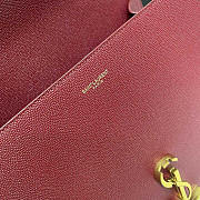 YSL Cassandra Medium Top Handle Red Grain Leather 24.5×20×11.5cm - 2