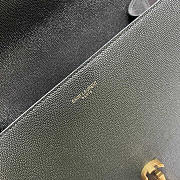 YSL Cassandra Medium Top Handle Dark Green Grain Leather 24.5×20×11.5cm - 2