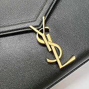 YSL Cassandra Medium Top Handle Dark Green Grain Leather 24.5×20×11.5cm - 3