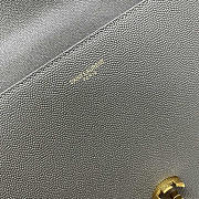 YSL Cassandra Medium Top Handle Grey Grain Leather 24.5×20×11.5cm - 3