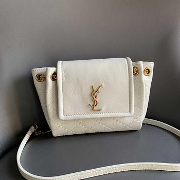 YSL Mini Nolita In Lambskin White 18x13x6cm