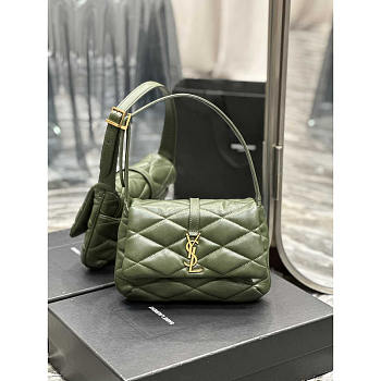 YSL Le 57 Hobo Green Shoulder Bag 24x18x5.5cm