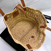 YSL Panier Medium Bag Crochet Raffia Beige 48x30x26cm - 2