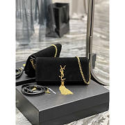 YSL Kate Medium Bag Suede With Tassels Black 26x13.5x4.5cm - 1