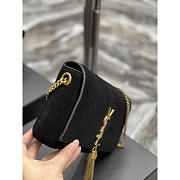 YSL Kate Medium Bag Suede With Tassels Black 26x13.5x4.5cm - 5