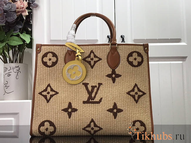 Louis Vuitton LV Raffia Onthego MM Brown 35x27x14cm - 1