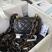 Chanel Mini Flap Bag Lambskin Wenge Wood Gold Black 11x18x7cm - 3