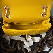 Chanel Mini Flap Bag Lambskin Wenge Wood Gold Yellow 11x18x7cm - 4