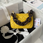 Chanel Mini Flap Bag Lambskin Wenge Wood Gold Yellow 11x18x7cm - 3