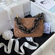 Chanel Mini Flap Bag Lambskin Wenge Wood Gold Brown 11x18x7cm - 6